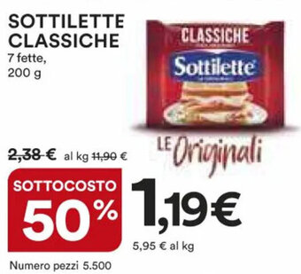Ipercoop SOTTILETTE CLASSICHE 200 g offerta