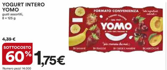 Ipercoop YOGURT INTERO YOMO 8 x 125 g offerta