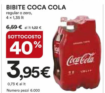 Ipercoop BIBITE COCA COLA 4 x 1,35 lt. offerta