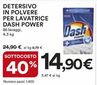 Ipercoop DETERSIVO IN POLVERE PER LAVATRICE DASH POWER 4,3 kg offerta