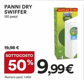 Ipercoop PANNI DRY SWIFFER 120 pezzi offerta