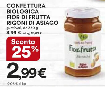 CONFETTURA BIOLOGICA FIOR DI FRUTTA RIGONI DI ASIAGO 330 g