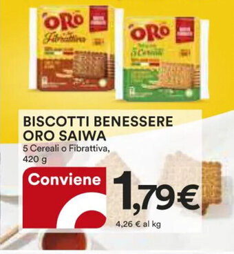 Ipercoop BISCOTTI BENESSERE ORO SAIWA 420 g offerta