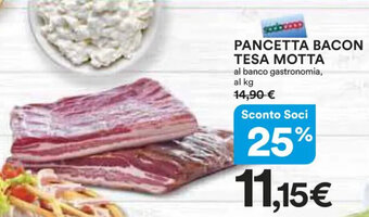 Ipercoop PANCETTA BACON TESA MOTTA offerta