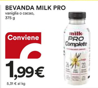 Ipercoop BEVANDA MILK PRO 375 g offerta