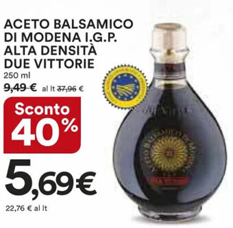 Ipercoop ACETO BALSAMICO DI MODENA I.G.P. ALTA DENSITÀ DUE VITTORIE 250 ml offerta