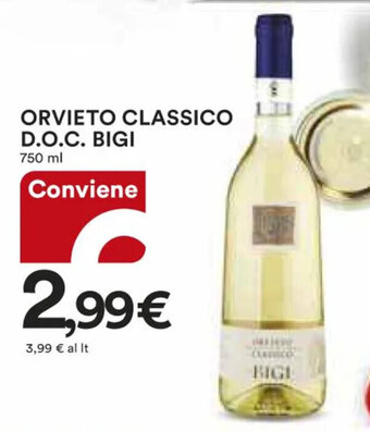 Ipercoop ORVIETO CLASSICO D.O.C. BIGI 750 ml offerta