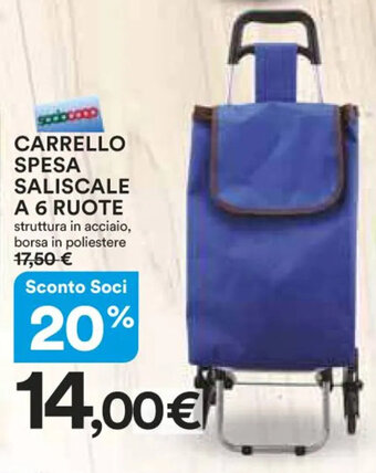 Ipercoop CARRELLO SPESA SALISCALE A 6 RUOTE offerta