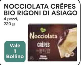 Ipercoop NOCCIOLATA CRÊPES BIO RIGONI DI ASIAGO 220 g offerta