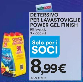 Ipercoop DETERSIVO PER LAVASTOVIGLIE POWER GEL FINISH 3 x 600 ml offerta