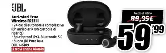 MediaWorld Jbl Auricolori True Wireless Free offerta