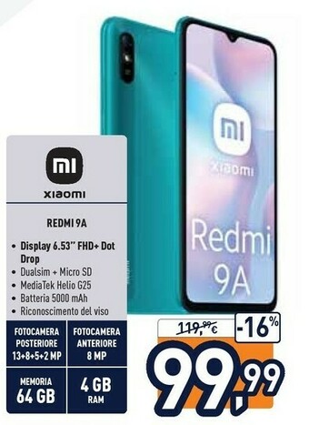 Unieuro Xiaomi Redmi 9A offerta