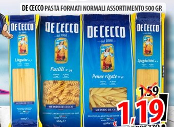 Il Genio Supermercato DE CECCO PASTA FORMATI NORMALI ASSORTIMENTO 500 GR offerta