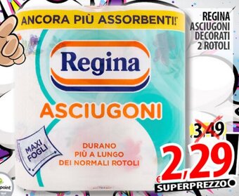 Il Genio Supermercato REGINA ASCIUGONI DECORATI 2 ROTOLI offerta