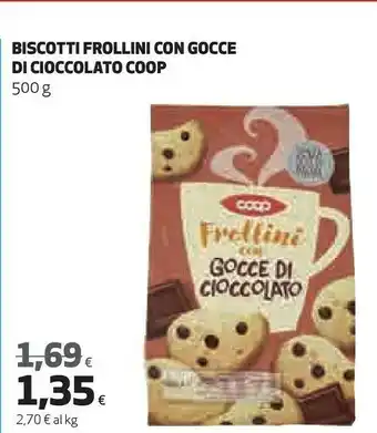 Coop Biscotti Frollini Con Gocce Di Cioccolato offerta
