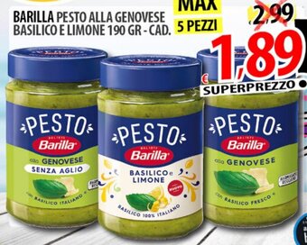 Il Genio Supermercato BARILLA PESTO ALLA GENOVESE BASILICO E LIMONE 190 GR offerta