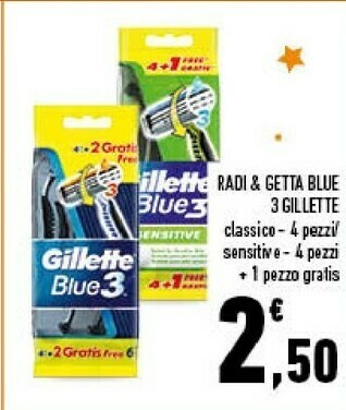 Conad Gillette Blue3 Simple Blu Rasoio Da Uomo offerta