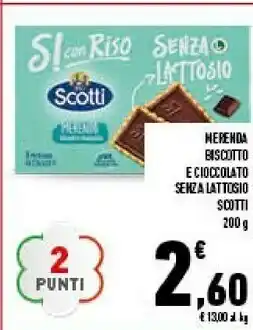 Conad Scotti Merenda Biscotto E Cioccolato Senza Lattosio 200 G offerta