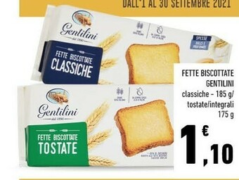 Conad Gentilini Fette Biscottate Tostate 175 G(ml) offerta