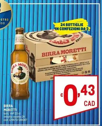 Metro Birra Moretti - Birra Moretti 330 G(ml) offerta