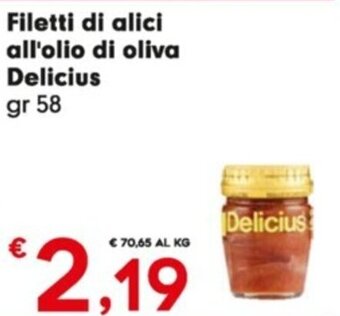 Despar Filetti di alici all'olio di oliva Delicius gr 58 offerta