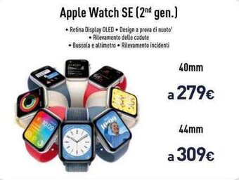Unieuro Apple Watch SE (2nd gen.) 40mm offerta