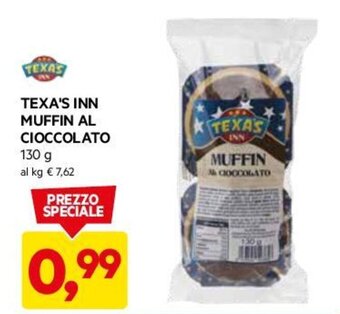 DPiù TEXA'S INN MUFFIN AL CIOCCOLATO 130 g offerta