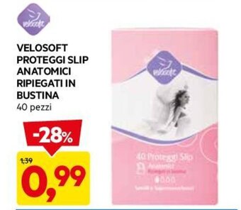 DPiù VELOSOFT PROTEGGI SLIP ANATOMICI RIPIEGATI IN BUSTINA 40 pezzi offerta