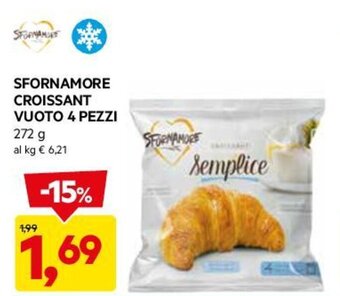 DPiù SFORNAMORE CROISSANT VUOTO 4 PEZZI 272 g offerta
