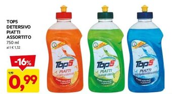 DPiù TOP5 DETERSIVO PIATTI ASSORTITO 750 ml offerta