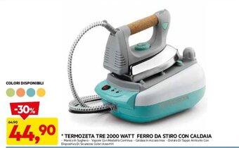 DPiù TERMOZETA TRE 2000 WATT FERRO DA STIRO CON CALDAIA offerta