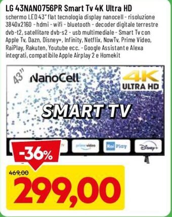 DPiù LG 43NAN0756PR Smart Tv 4K Ultra HD offerta