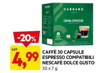 CAFFÈ 30 CAPSULE ESPRESSO COMPATIBILI NESCAFÈ DOLCE GUSTO 30 x 7 g