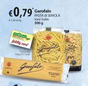 Extra Supermercati Garofalo PASTA di SEMOLA Varie Trafile 500 g offerta