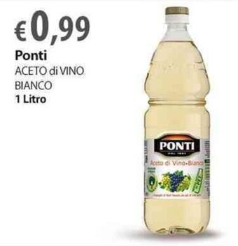 Extra Supermercati Ponti ACETO di VINO BIANCO 1 Litro offerta