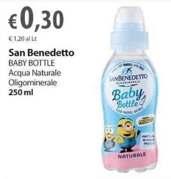 Extra Supermercati San Benedetto BABY BOTTLE Acqua Naturale Oligominerale 250 ml offerta