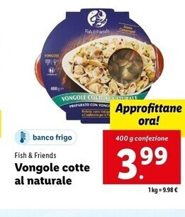 Lidl Fish & friends vongole cotte al naturale offerta