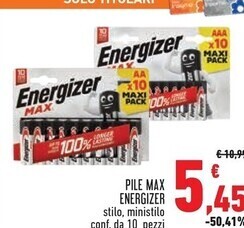 Conad Superstore Energizer pile max offerta