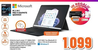 Expert Microsoft pc 2 in 1 pro 9 graphite qez00021 offerta