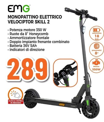 Expert Emg monopattino elettrico velociptor skill 2 offerta