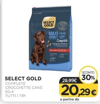 Arcaplanet Select gold complete crocchette cane kg.4 tutti i tipi offerta