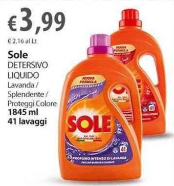 Extra Supermercati Sole DETERSIVO LIQUIDO 1845 ml 41 lavaggi offerta