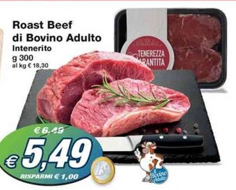 Prix Quality Roast Beef di Bovino Adulto Intenerito g 300 offerta