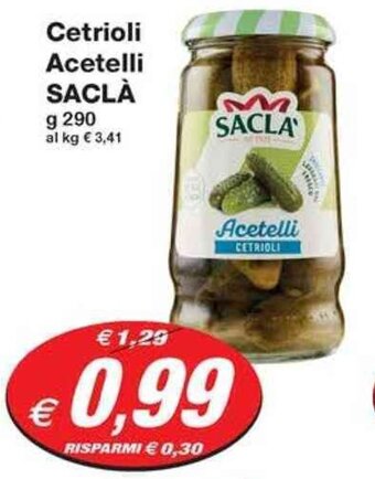 Prix Quality Cetrioli Acetelli SACLÀ g 290 offerta
