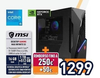 Unieuro Msi desktop gaming mag infinite s3 offerta