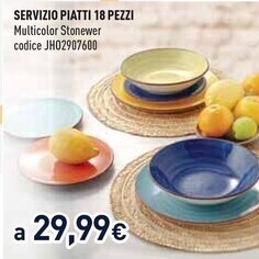 Unieuro Servizio piatti 18 pezzi offerta