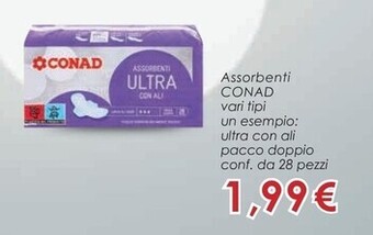 Conad Conad assorbenti un esempio ultra con ali pacco doppio conf. da 28 pezzi offerta
