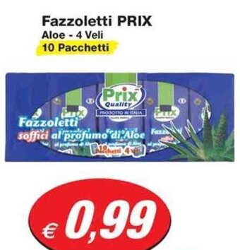 Prix Quality Fazzoletti PRIX Aloe - 4 Veli 10 Pacchetti offerta