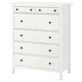 IKEA Hemnes cassettiera con 6 cassetti, mordente bianco, 108x131 cm offerta