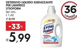 Bennet Lysoform detersivo liquido igienizzante per lavatrice offerta